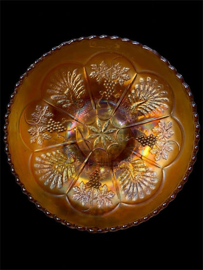 ANTIQUE FENTON CARNIVAL FOOTED GLASS BOWL