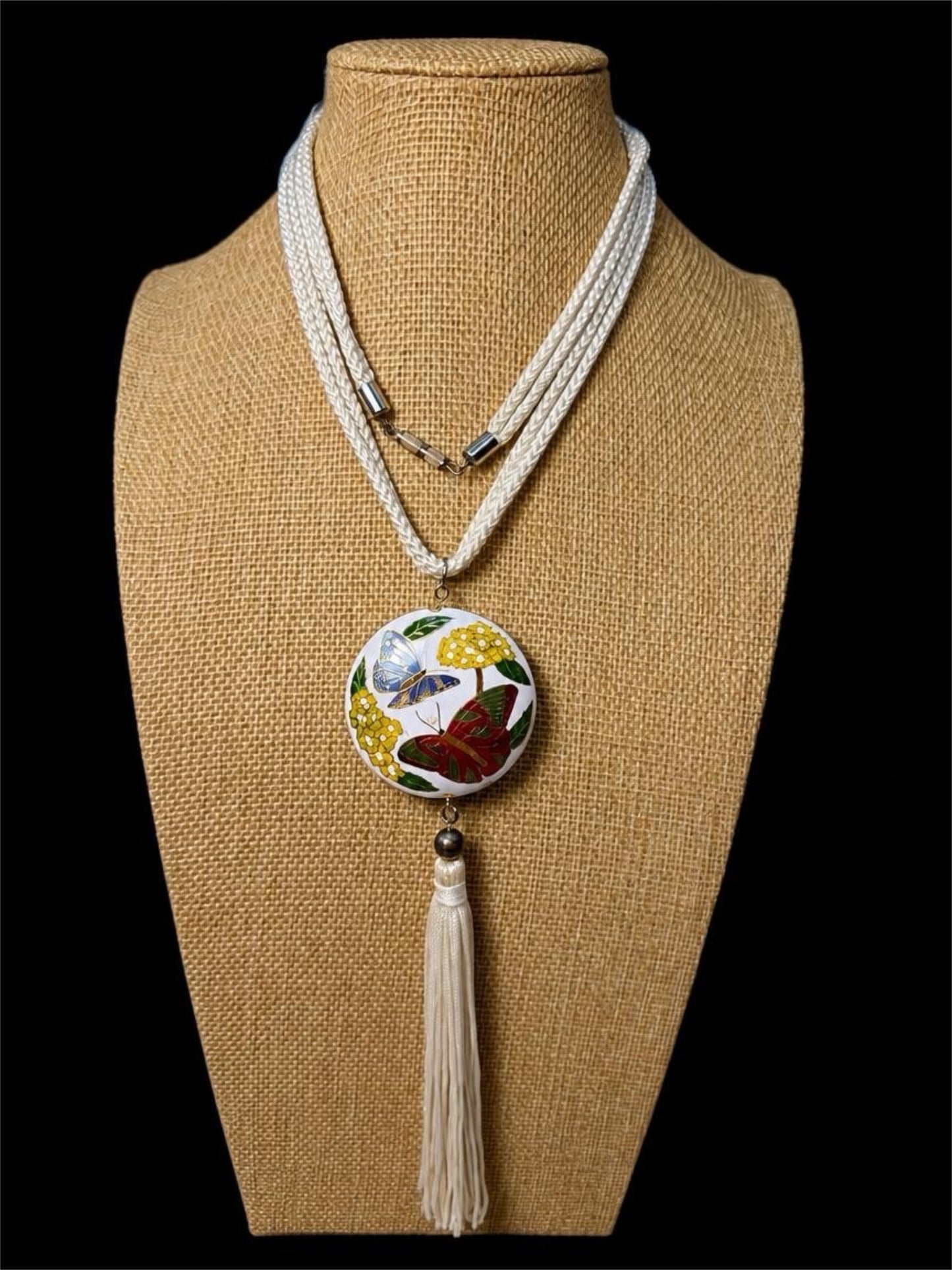 VINTAGE BUTTERFLY CLOISONNÉ NECKLACE