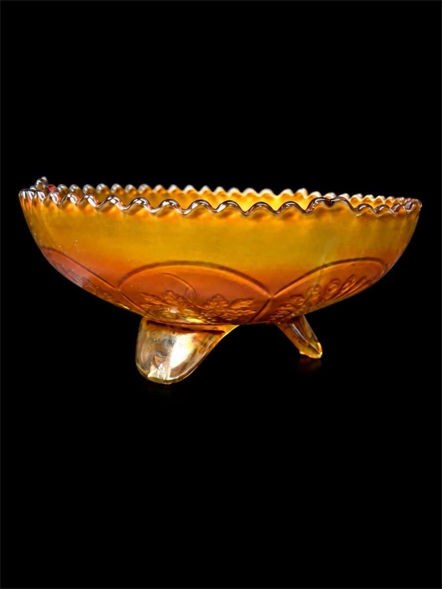 ANTIQUE FENTON CARNIVAL FOOTED GLASS BOWL