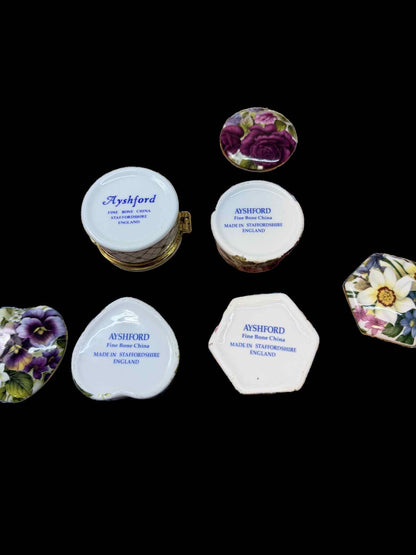 4 AYSHFORD FINE BONE CHINA TRINKET DISHES