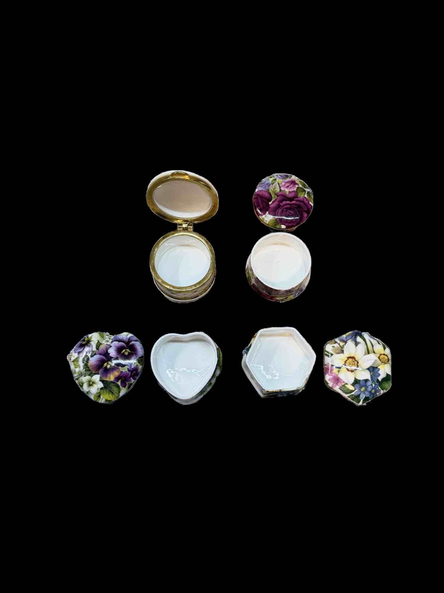 4 AYSHFORD FINE BONE CHINA TRINKET DISHES