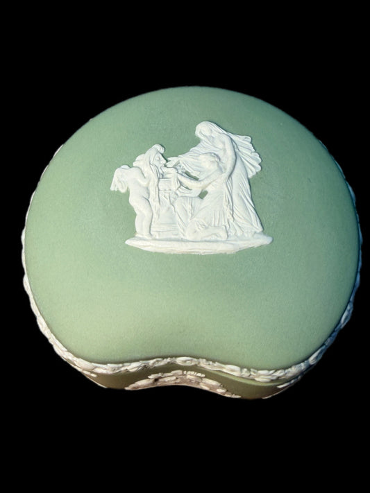 SAGE GREEN WEDGWOOD JASPERWARE TRINKET BOX