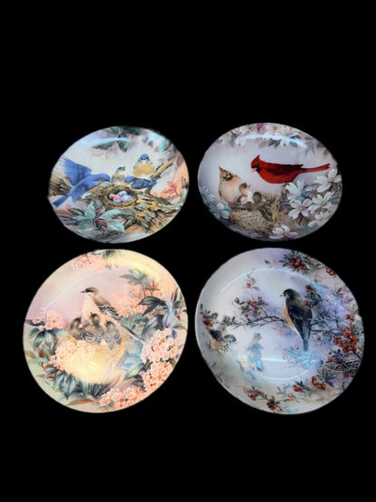 TEN 1990 LENA LIU'S NATURE'S POETRY BIRD FAMILY PLATES