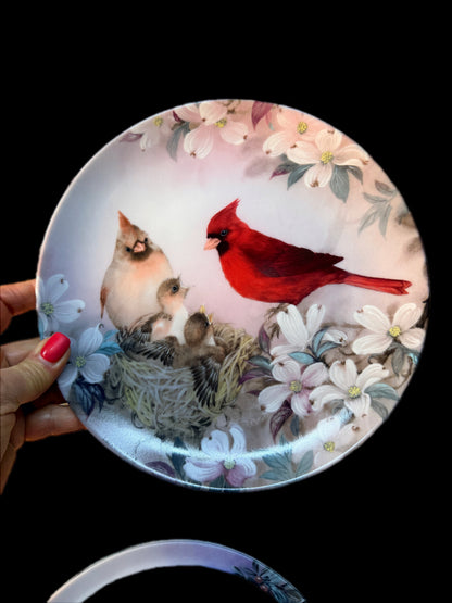 TEN 1990 LENA LIU'S NATURE'S POETRY BIRD FAMILY PLATES