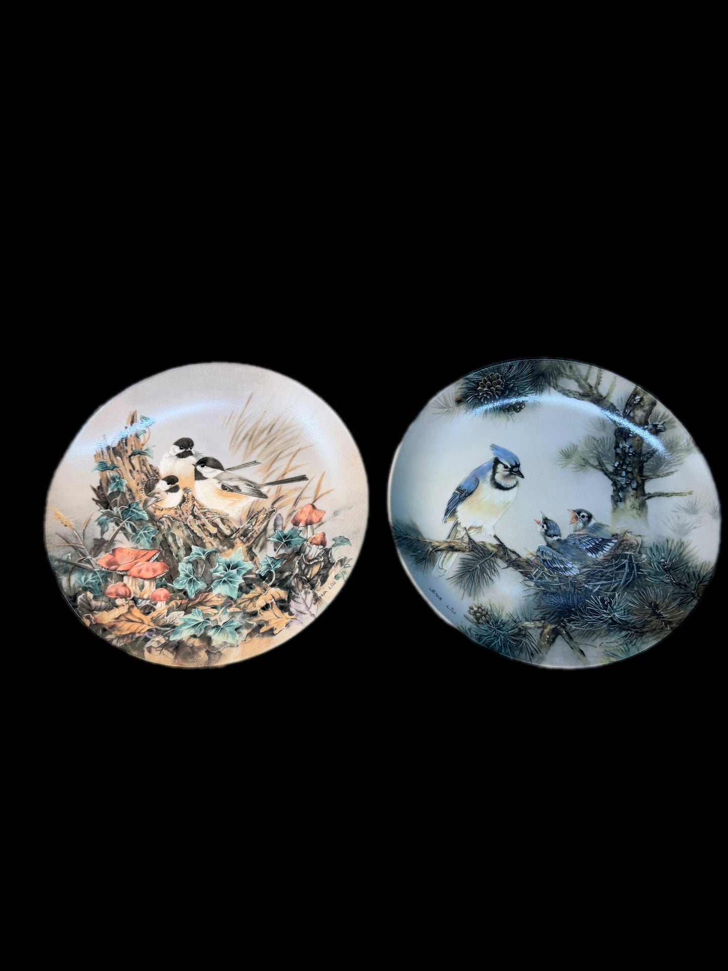 TEN 1990 LENA LIU'S NATURE'S POETRY BIRD FAMILY PLATES