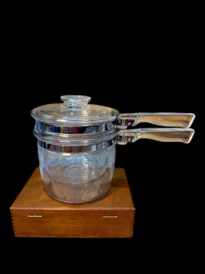 VINTAGE PYREX FLAMEWARE DOUBLE BOILER