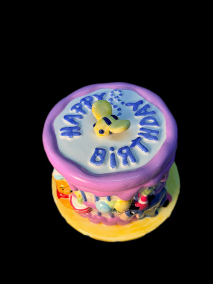 2000 DISNEY WINNIE THE POOH "HAPPY BIRTHDAY" CAKE COOKIE JAR
