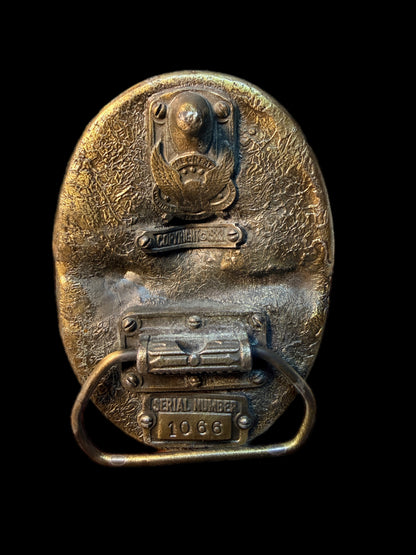 VINTAGE BRASS NUMBERED GOLF BELT BUCKLE