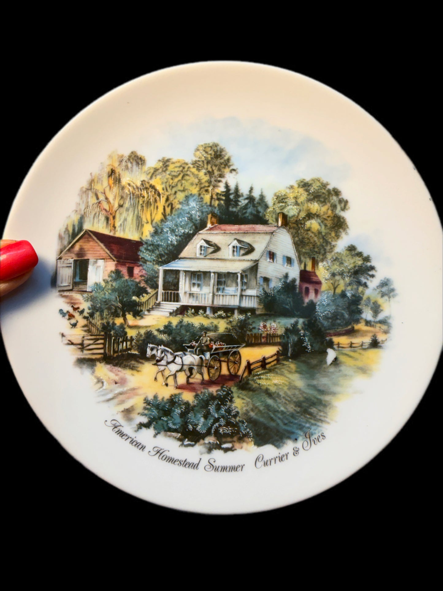 4 CURRIER & IVES AMERICAN HOMESTEAD PLATES