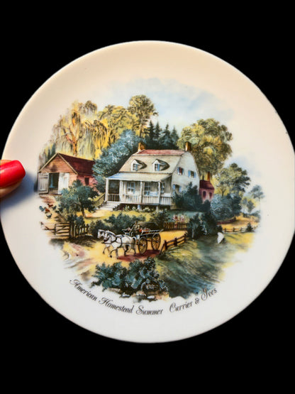 4 CURRIER & IVES AMERICAN HOMESTEAD PLATES