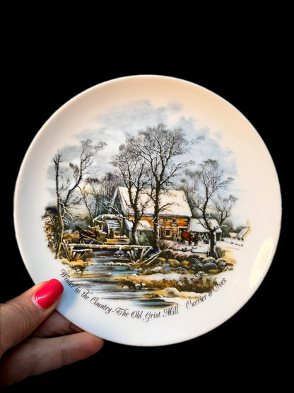 4 CURRIER & IVES AMERICAN HOMESTEAD PLATES