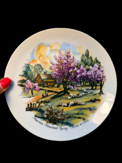 4 CURRIER & IVES AMERICAN HOMESTEAD PLATES
