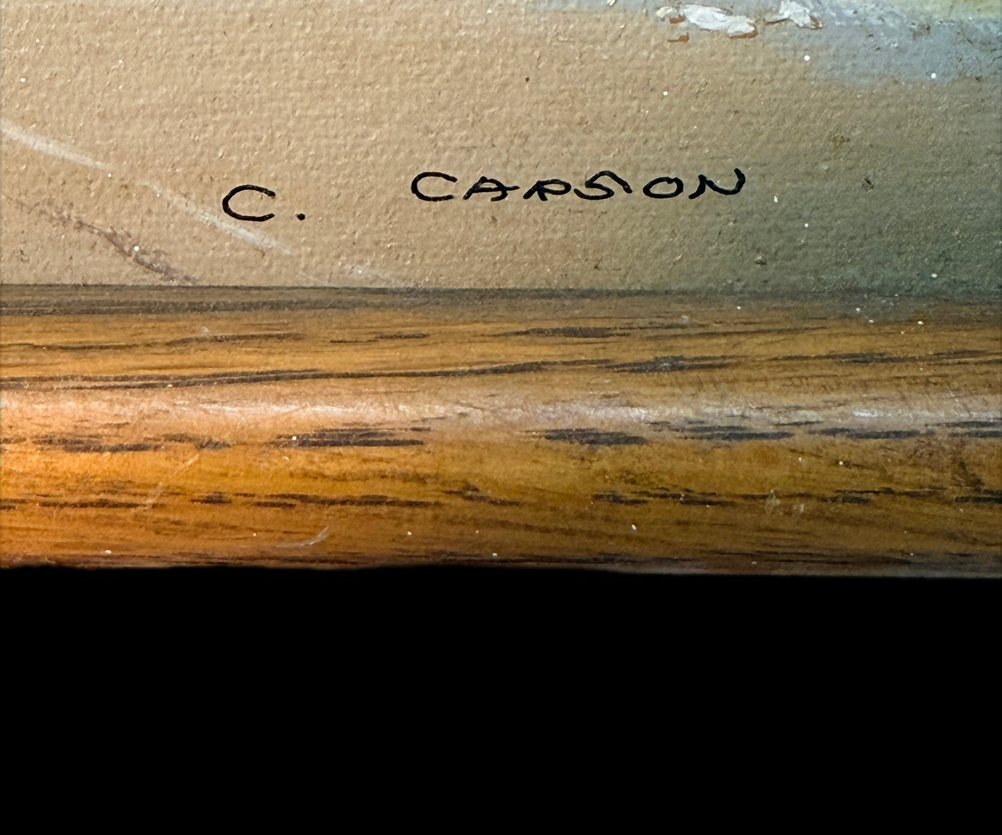 SIGNED C. CARSON OIL DUTCH ICE SKATING SCENE