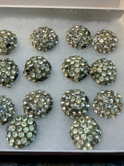 VINTAGE METAL AND RHINESTONE BUTTONS