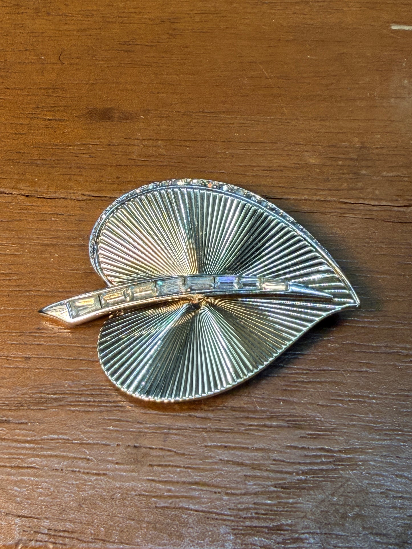 VINTAGE MARCEL BOUCHER FLUTED LEAF BROOCH