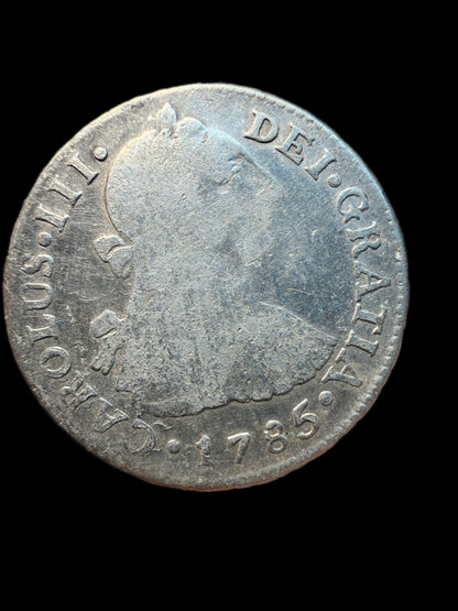 1785 MEXICO 2 REALS SILVER