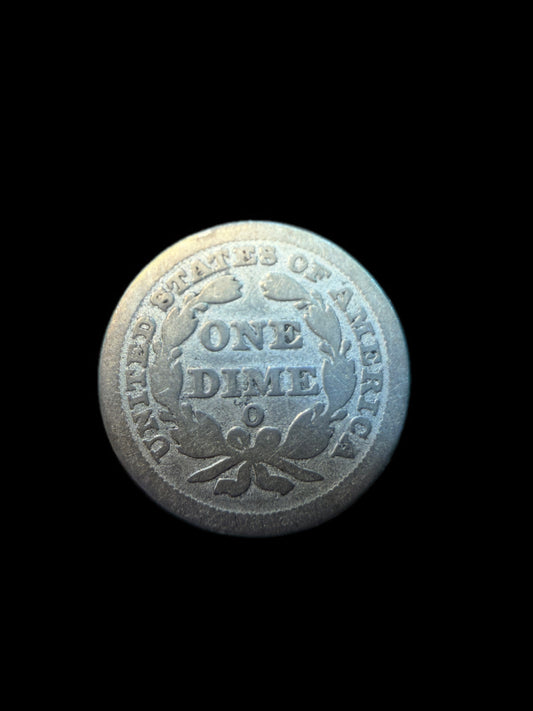 1854 SEATED LIBERTY DIME STARS OBVERSE SILVER
