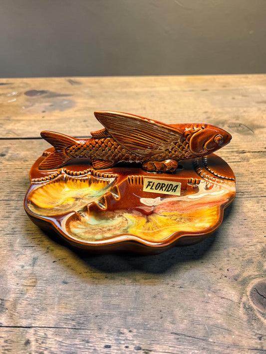 VINTAGE FLORIDA FLYING FISH ASHTRAY