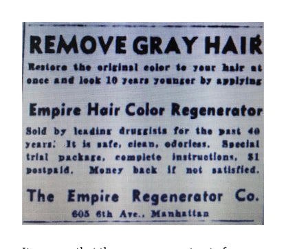 1907 THE EMPIRE HAIR REGENERATOR NY BOTTLE