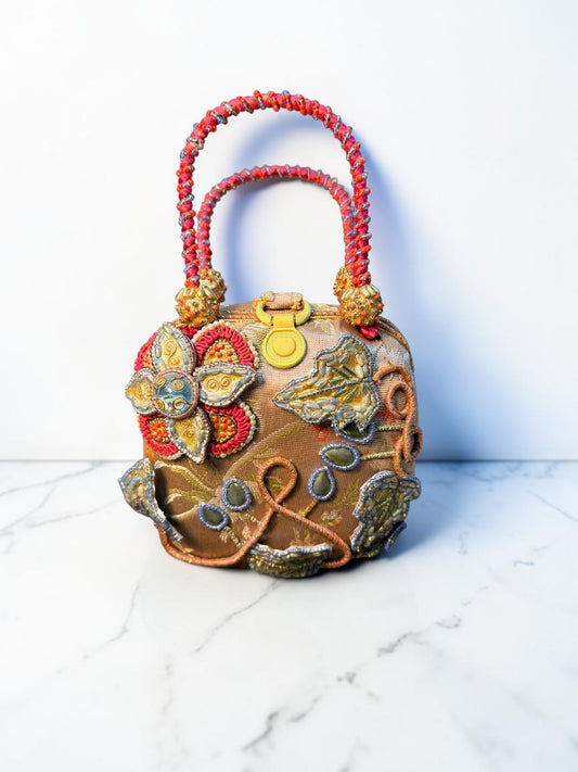 MARY FRANCES BEADED FLORAL HANDBAG